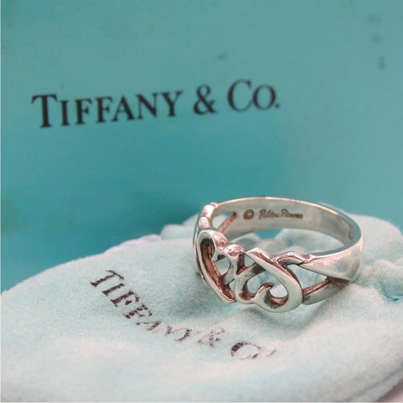 Tiffany &Co Paloma Picasso Silver 3 Hearts Ring - Picture 1 of 9